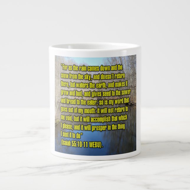 De Café Grande Isaiah 55:10-11 WEBU Caneca (Frente)