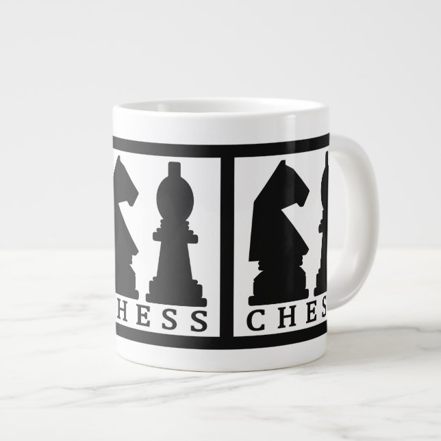 De Café Grande Jumbo caneca CHESS (Frente Esquerda)