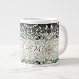 De Café Grande Linda Caneca Folha Com Verde E Preto