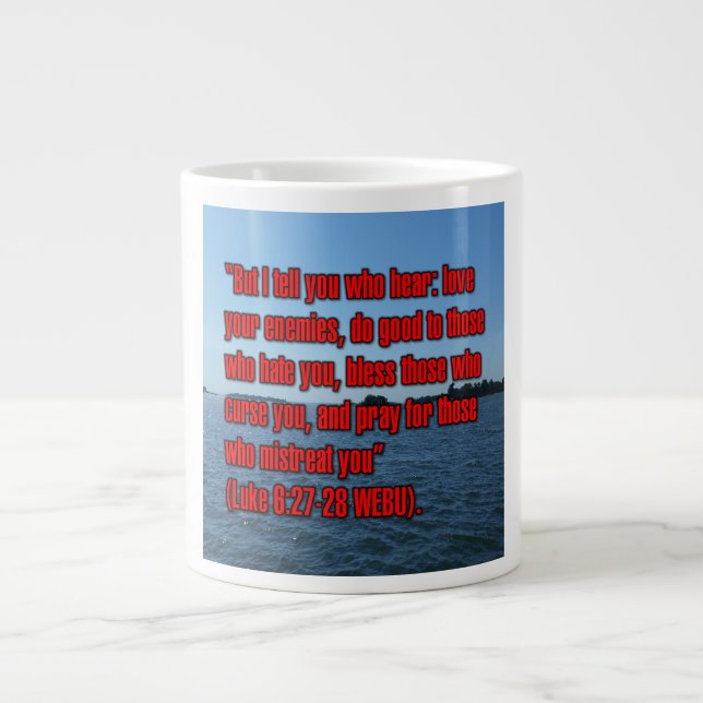 De Café Grande Lucas 6:27-28 WEBU Caneca (Frente)