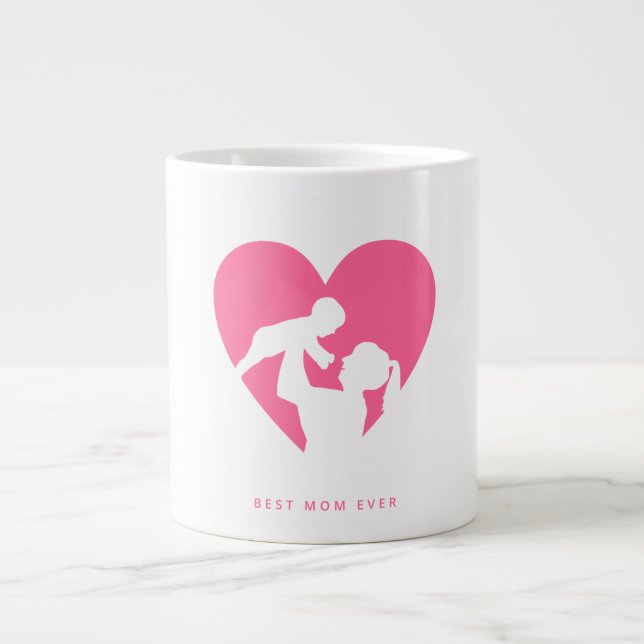 De Café Grande Mãe e bebê com a caneca do fundo do amor (Frente)