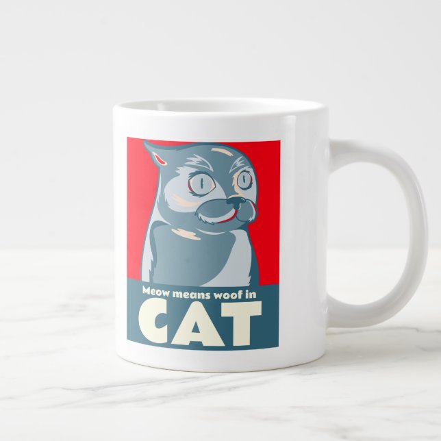 De Café Grande Meow significa woin cat engraçado citando caneca d (Direita)