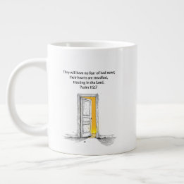 De Café Grande Não Tema Notícias Ruins - Salmo 112:7 Caneca Jumbo