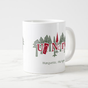 De Café Grande Para norte em verde e vermelho, caneca personaliza