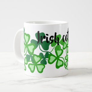 De Café Grande Shamrock irlandês para café, trevo verde, caneca i