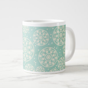 De Café Grande Snowflake toca na caneca especial azul-aqua