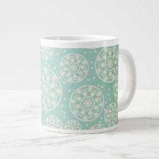 De Café Grande Snowflake toca na caneca especial azul-aqua