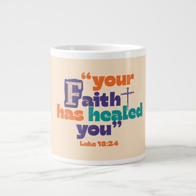 De Café Grande Sua Fé O Curou - Caneca (Frente)