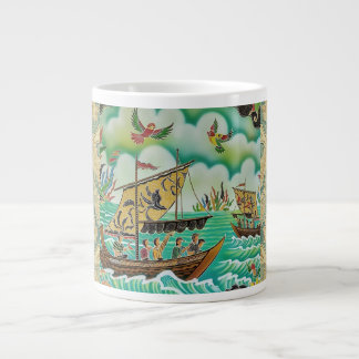 De Café Grande Veleja longe com Batik, caneca especial