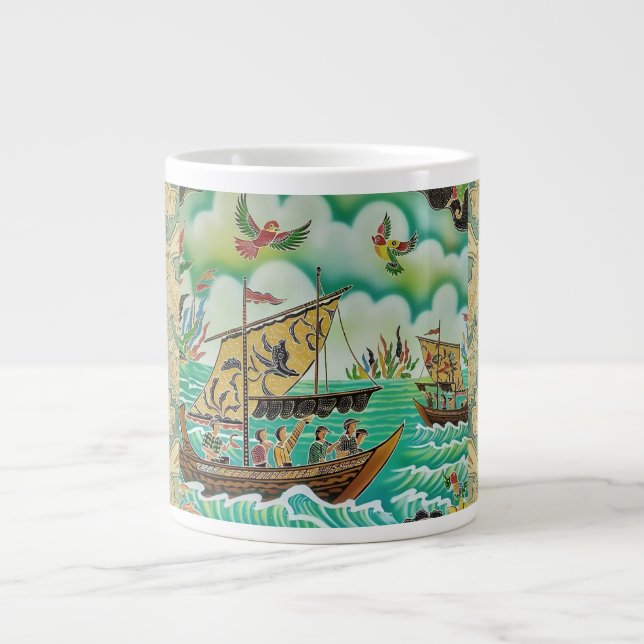 De Café Grande Veleja longe com Batik, caneca especial (Frente)
