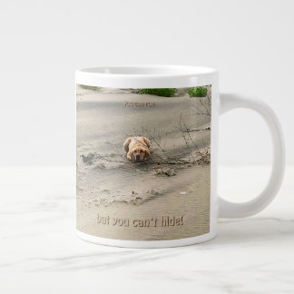 De Café Grande Você pode correr, mas não pode esconder caneca