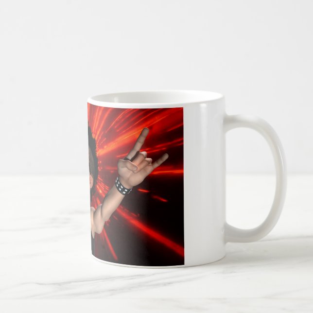 De Café Gritares loucos e caneca dos raios laser (Direita)