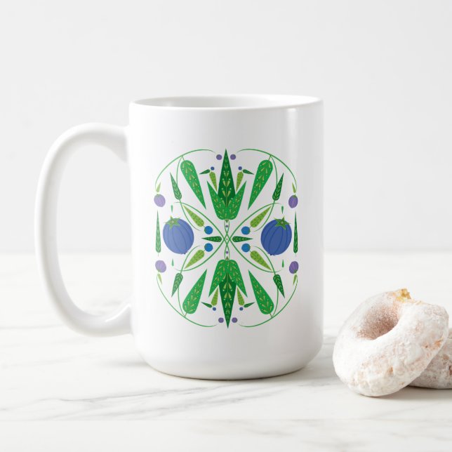 De Café Guardião Do Blueberry 15oz. Caneca (Com Donut)