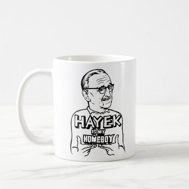 De Café Hayek é minha caneca do ficar em casa (Esquerda)