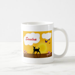 De Café Ilustração bonito da jovem corça - caneca