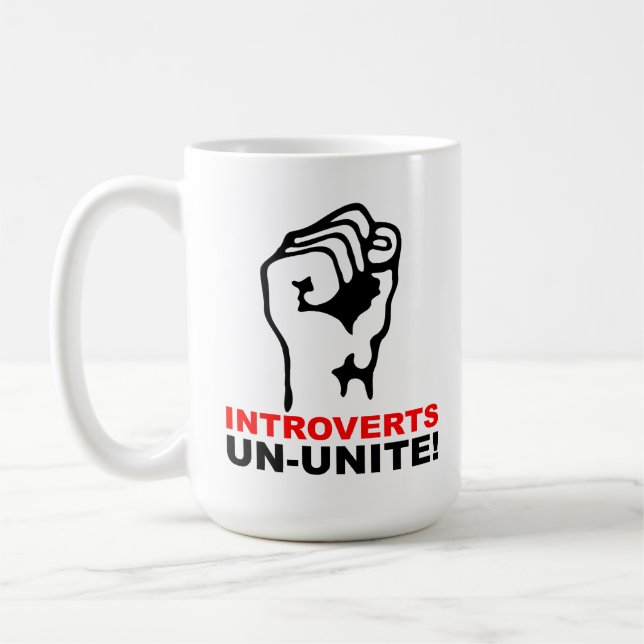 De Café Introverts Un-Unem a caneca engraçada (Esquerda)