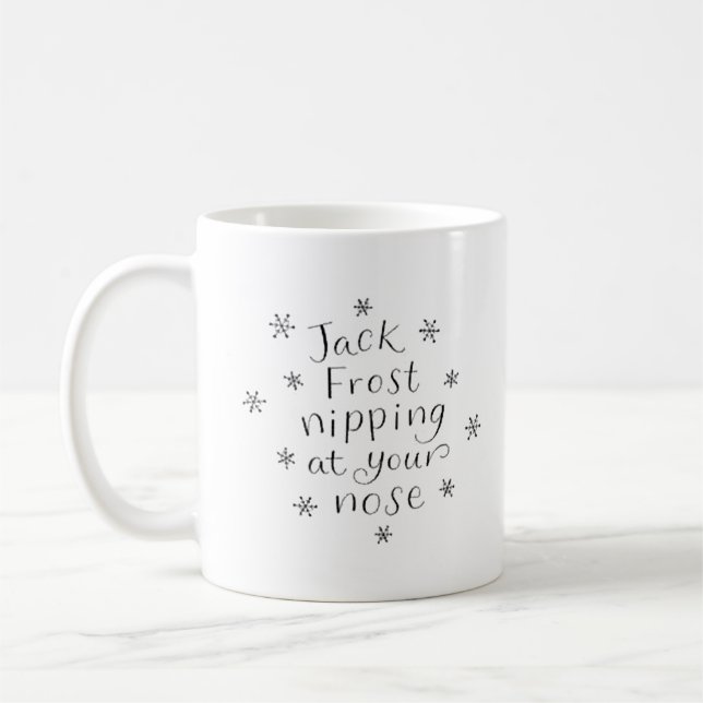 De Café Jack Frost que belisca em sua caneca do nariz (Esquerda)