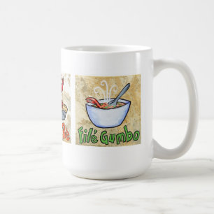 De Café Jambalaya, torta dos lagostins, caneca do Gumbo do