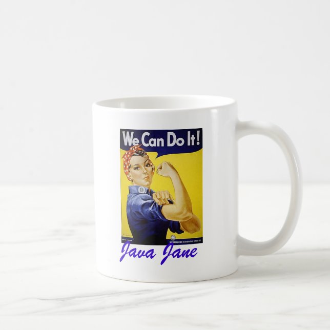 De Café Java Jane "nós podemos fazê-lo!" Caneca (Direita)