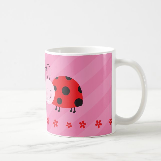 De Café Joaninha vermelho pequeno caneca personalizada (Direita)