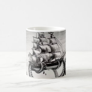 De Café Kraken que guardara a caneca do branco do