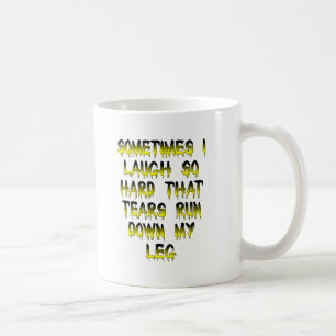 De Café Lágrimas Descem Minha Perna Caneca Engraçada
