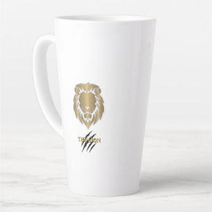 De Café Latte A Caneca Gráfica Leão Dourado e Preto