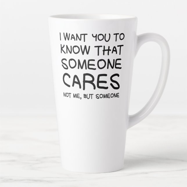 De Café Latte "Alguém se importa", caneca latina (Direita)