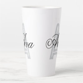 De Café Latte Ava Nome Personalizado Caneca Preta Branca