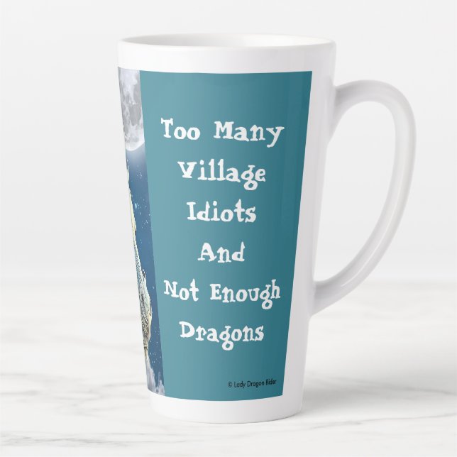 De Café Latte Caneca Alta Dragão Engraçado (Direita)