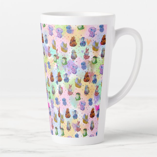 De Café Latte Caneca Amigos dos Animais Fofos (Direita)