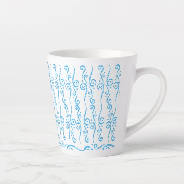 De Café Latte Caneca Blue Swirls (Direita)