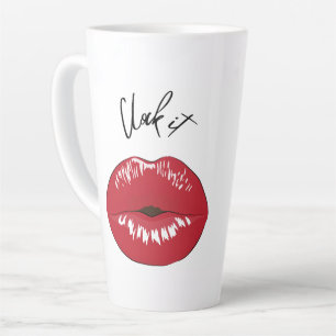 De Café Latte Caneca Clock It Sassy Lips