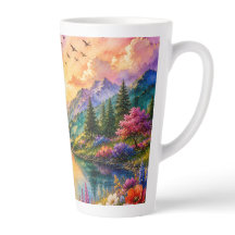 Caneca Colorida Serenidade do Lago da Montanha