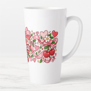 De Café Latte Caneca Coração Laço Rosa Amor Você Muito   Coquete