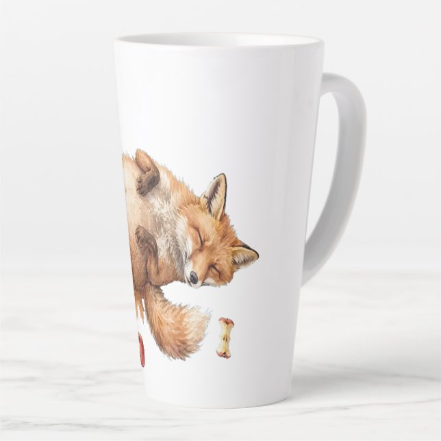 De Café Latte Caneca Cozy Fall Fox - Raposa Adormecida (Ângulo direito)
