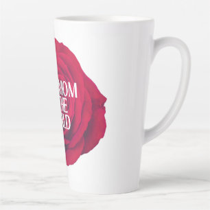 De Café Latte Caneca do Dia das Mães com Estampa Floral Vermelha