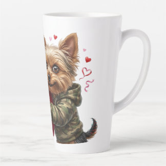 De Café Latte Caneca do Dia dos Namorados do Yorkie Engraçado |