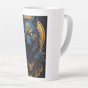 De Café Latte Caneca do Lobo Azul Real - Caneca do Lobo Místico