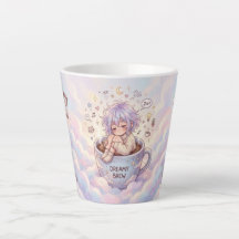 Caneca Dreamy Brew – Garota Anime Fofo Dormindo em
