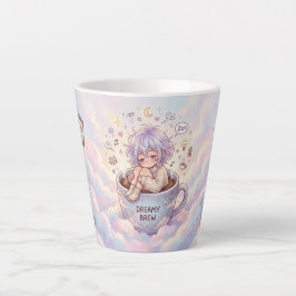 De Café Latte Caneca Dreamy Brew – Garota Anime Fofo Dormindo em