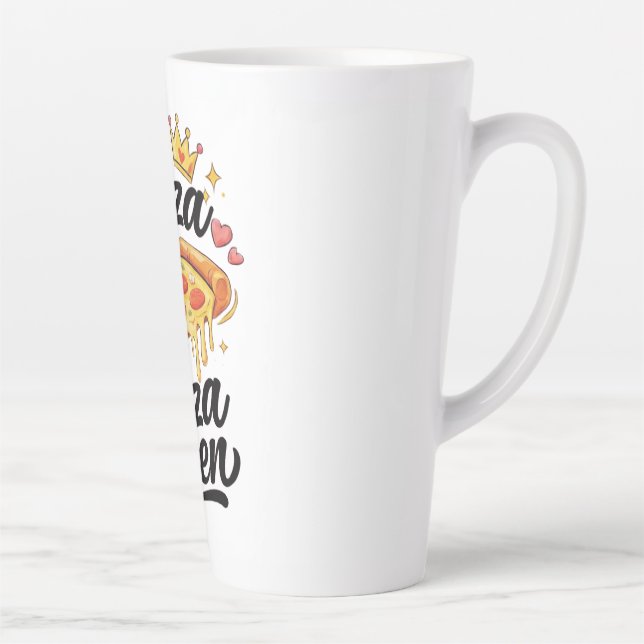 De Café Latte Caneca engraçada da Rainha da Pizza para Mulheres  (Direita)