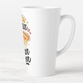De Café Latte Caneca engraçada da Rainha da Pizza para Mulheres 