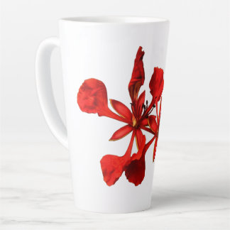 De Café Latte Caneca Flor Poinciana Real