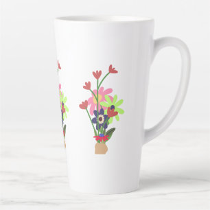 De Café Latte caneca floral 