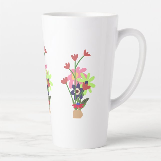 De Café Latte caneca floral  (Direita)