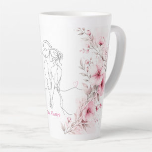 De Café Latte Caneca Floral Casal Nome Personalizado 'Te Amo Sem