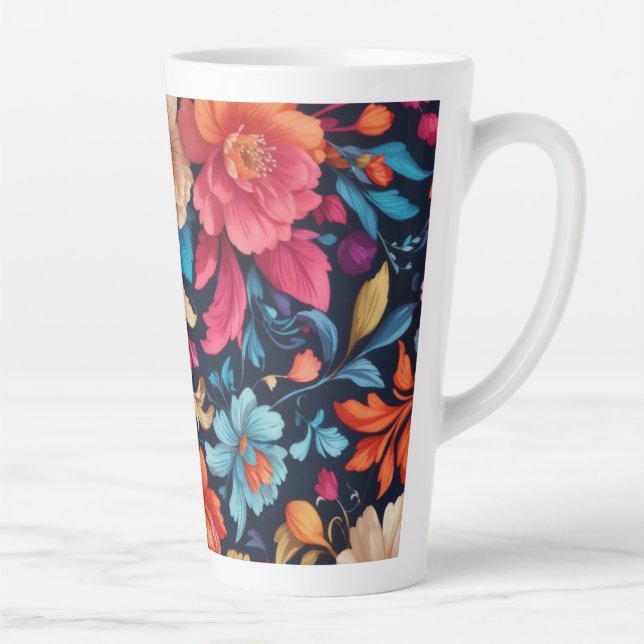 De Café Latte Caneca floral linda (Direita)