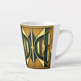 De Café Latte Caneca Geométrica Art Déco 340ml