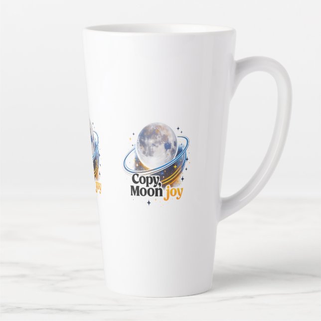 De Café Latte Caneca Gráfica do Planeta Celestial Lua Alegria (Direita)